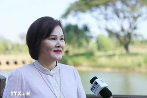 Pham Thi Minh Huong, vicepresidenta de la Asociación de Empresarios Vietnamitas en Laos. (Foto: VNA)