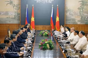El secretario general del Partido Comunista y presidente de Vietnam, To Lam, y el presidente de Filipinas, Ferdinand R. Marcos Jr., en la conversación oficial. (Foto: VNA)