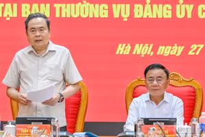 El presidente de la Asamblea Nacional de Vietnam, Tran Thanh Man, habla en el evento 
