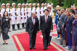 [Foto] Presidente vietnamita preside ceremonia de bienvenida al secretario general de la ONU