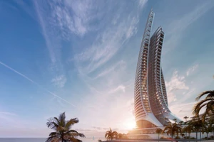 El edificio Khat Vong – Aspira Tower tiene prevista su finalización en 2027 en Hon Thom, Phu Quoc. (Foto: https://vneconomy.vn/)