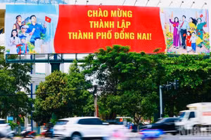[Foto] Dong Nai se engalana con banderas nacionales y flores antes de importante acontecimiento político