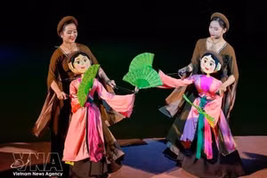 Una actuación de títeres vietnamitas. (Foto: VNA)