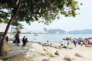 Vista de la antigua ciudad de Nha Trang desde Hon Chong.
