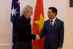 Nguyen Doan Anh, vicepresidente de la Asamblea Nacional de Vietnam, se reúne con Sharon Claydon, vicepresidenta de la Cámara de Representantes de Australia y titular del Grupo Parlamentario de Amistad Australia-Vietnam. (Foto: VNA)