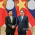 El presidente de la Asamblea Nacional de Vietnam, Tran Thanh Man, y el secretario general del PPRL y presidente de Laos, Thongloun Sisoulith. (Foto: Nhan Dan)
