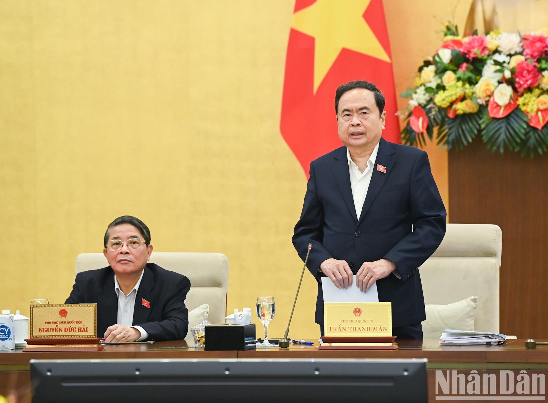 El presidente de la ANV, Tran Thanh Man, da palabras inaugurales.