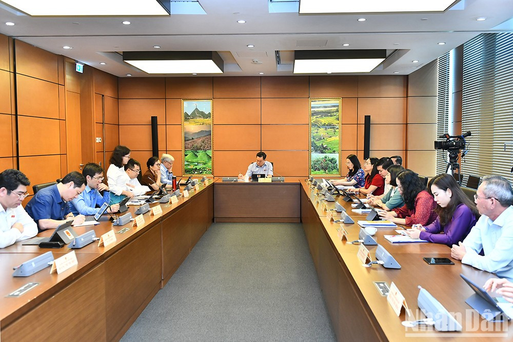 Los delegados de la AN en las provincias de Bac Kan, Nghe An y Bac Lieu discuten en grupos sobre los mencionados proyectos de Ley.