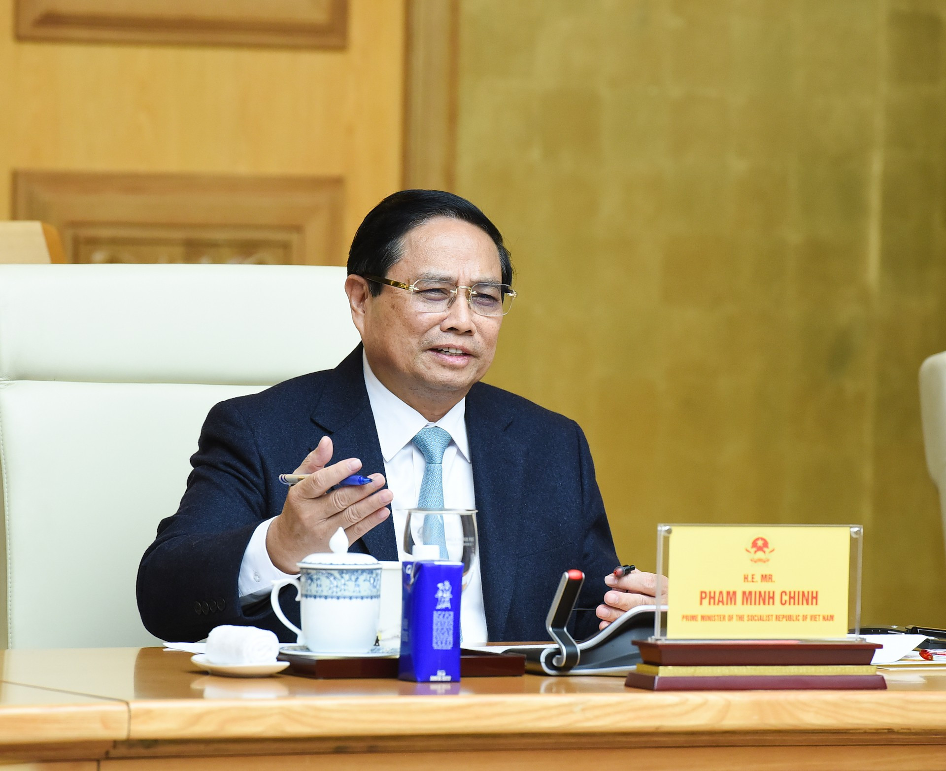 El primer ministro Pham Minh Chinh habla en la cita. El primer ministro Pham Minh Chinh habla en la cita.