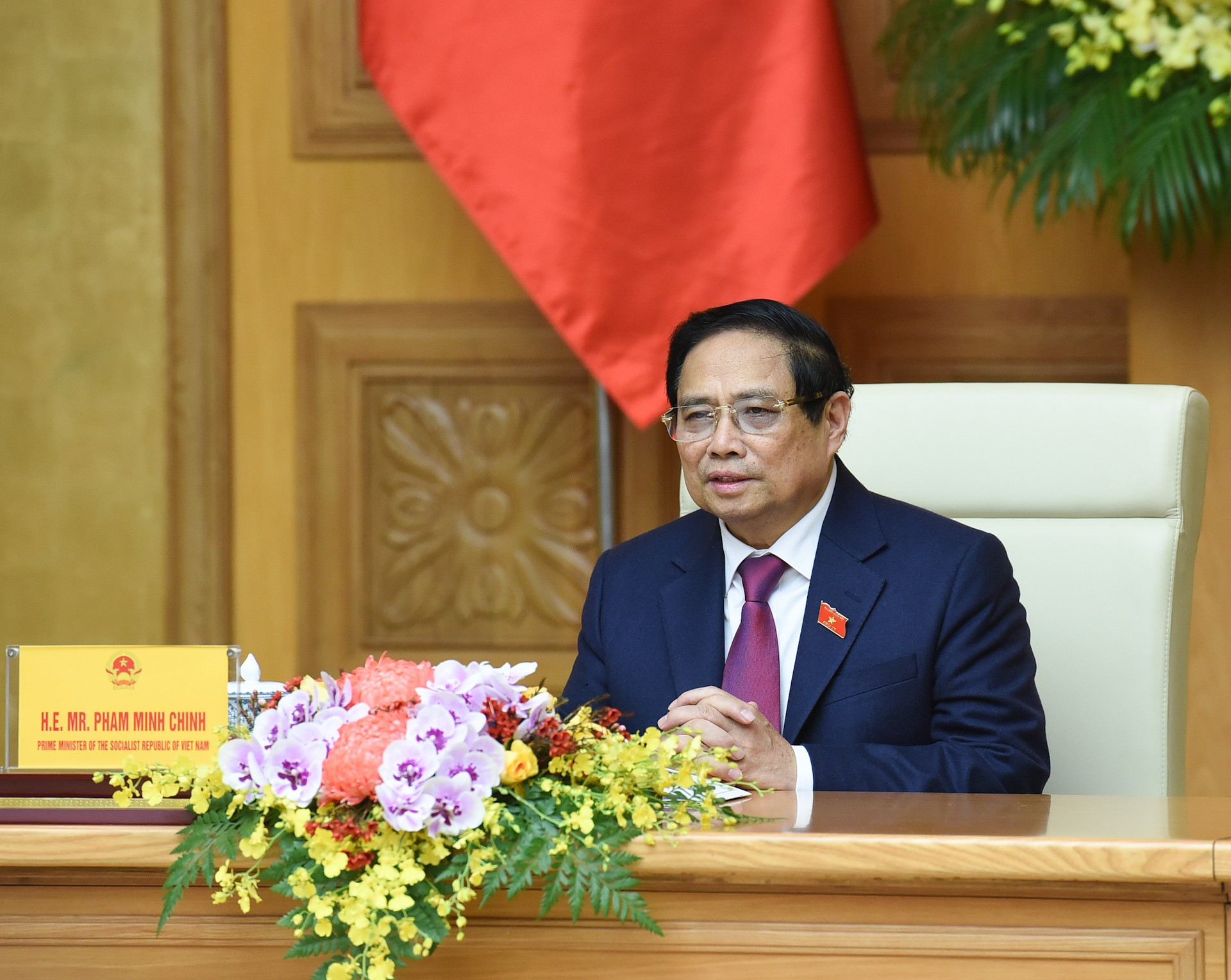 El primer ministro Pham Minh Chinh habla en la cita. El primer ministro Pham Minh Chinh habla en la cita.