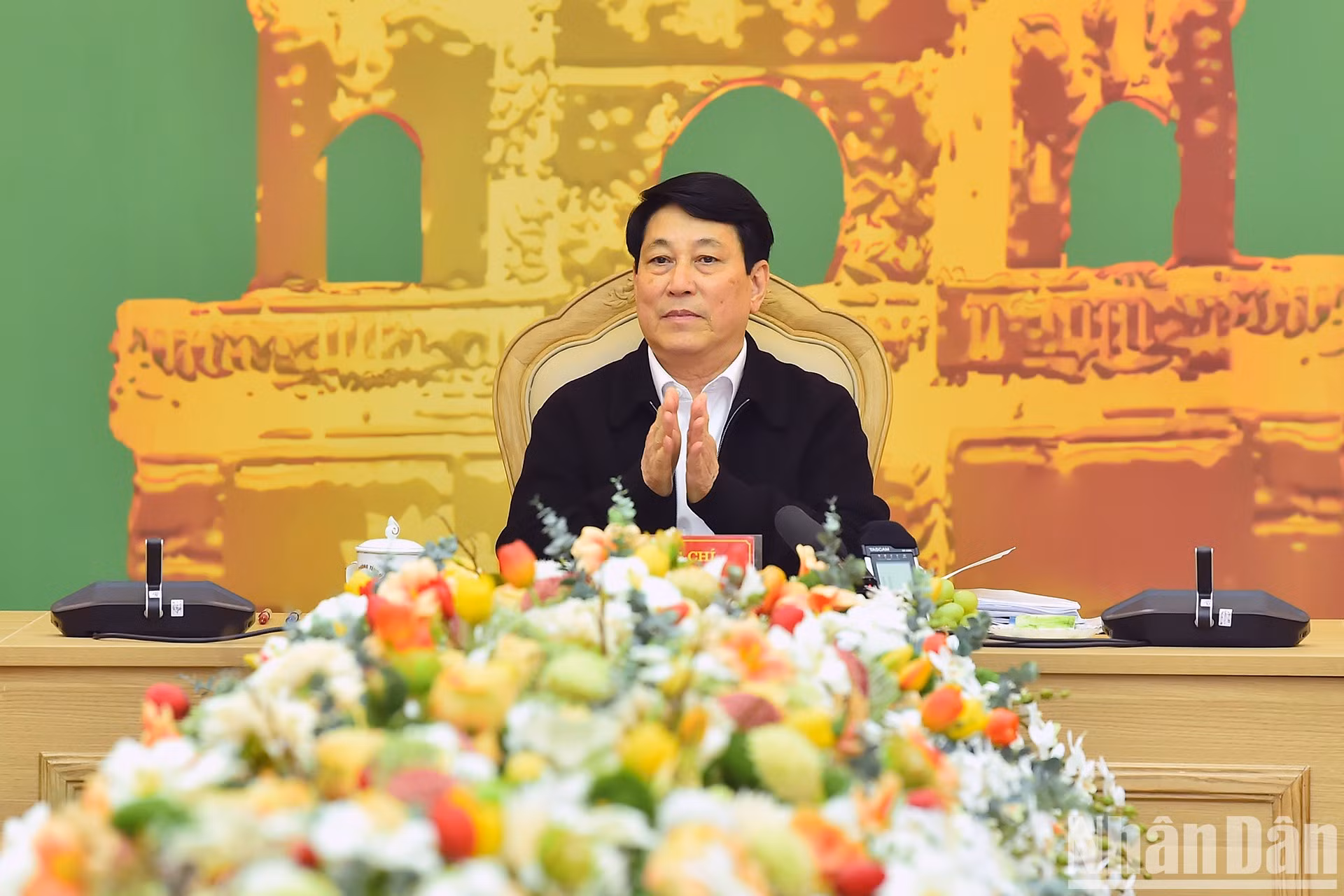 El presidente Luong Cuong preside la conferencia.