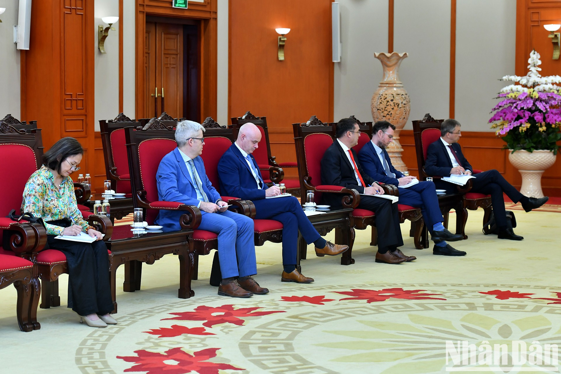 Delegados de la Unión Europea a la recepción.