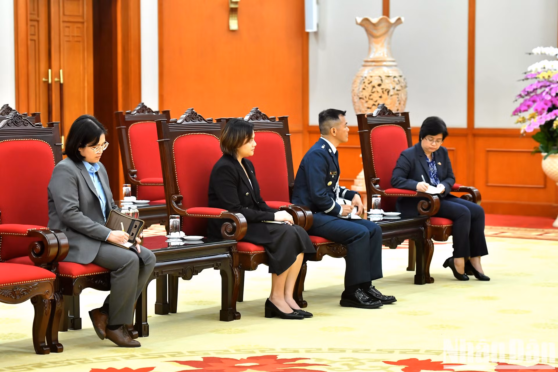 Delegados filipinos en el encuentro.
