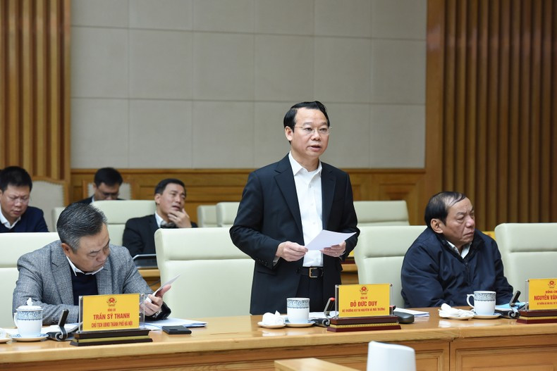 El ministro de Recursos Naturales y Medio Ambiente, Do Duc Duy, habla en el evento.