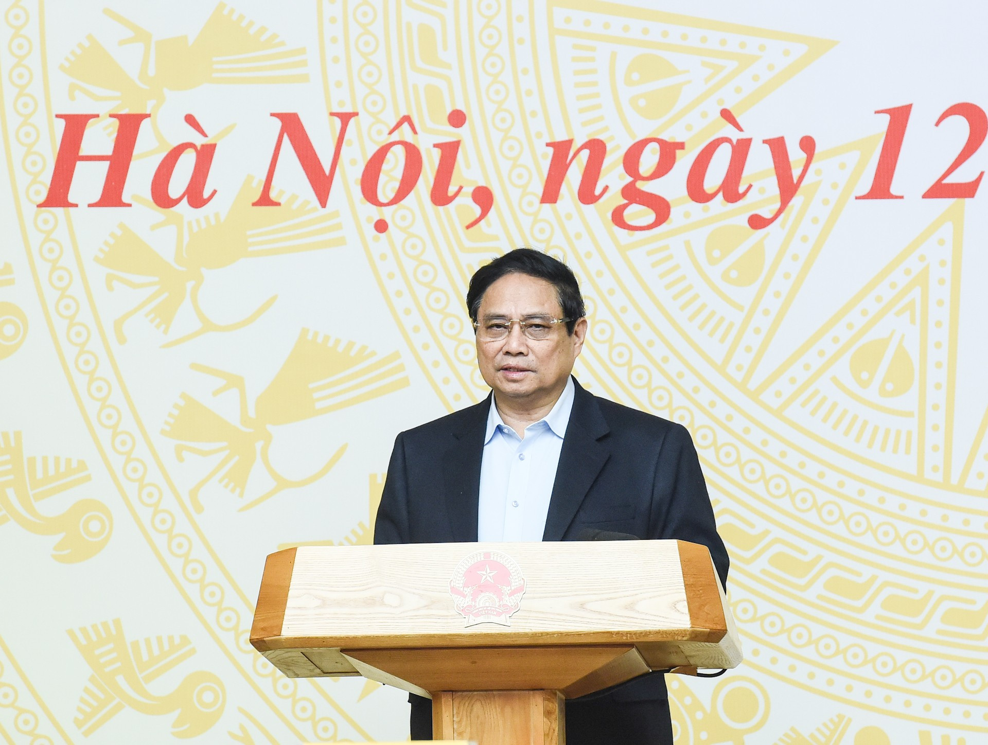 El primer ministro Pham Minh Chinh habla en la reunión. El primer ministro Pham Minh Chinh habla en la reunión.