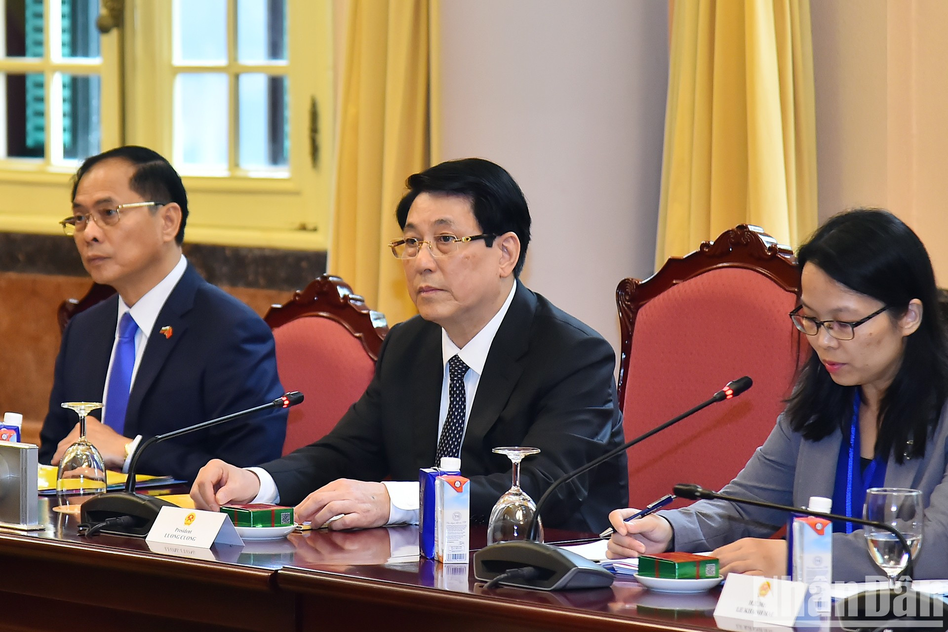 El presidente Luong Cuong habla en el encuentro. El presidente Luong Cuong habla en el encuentro.