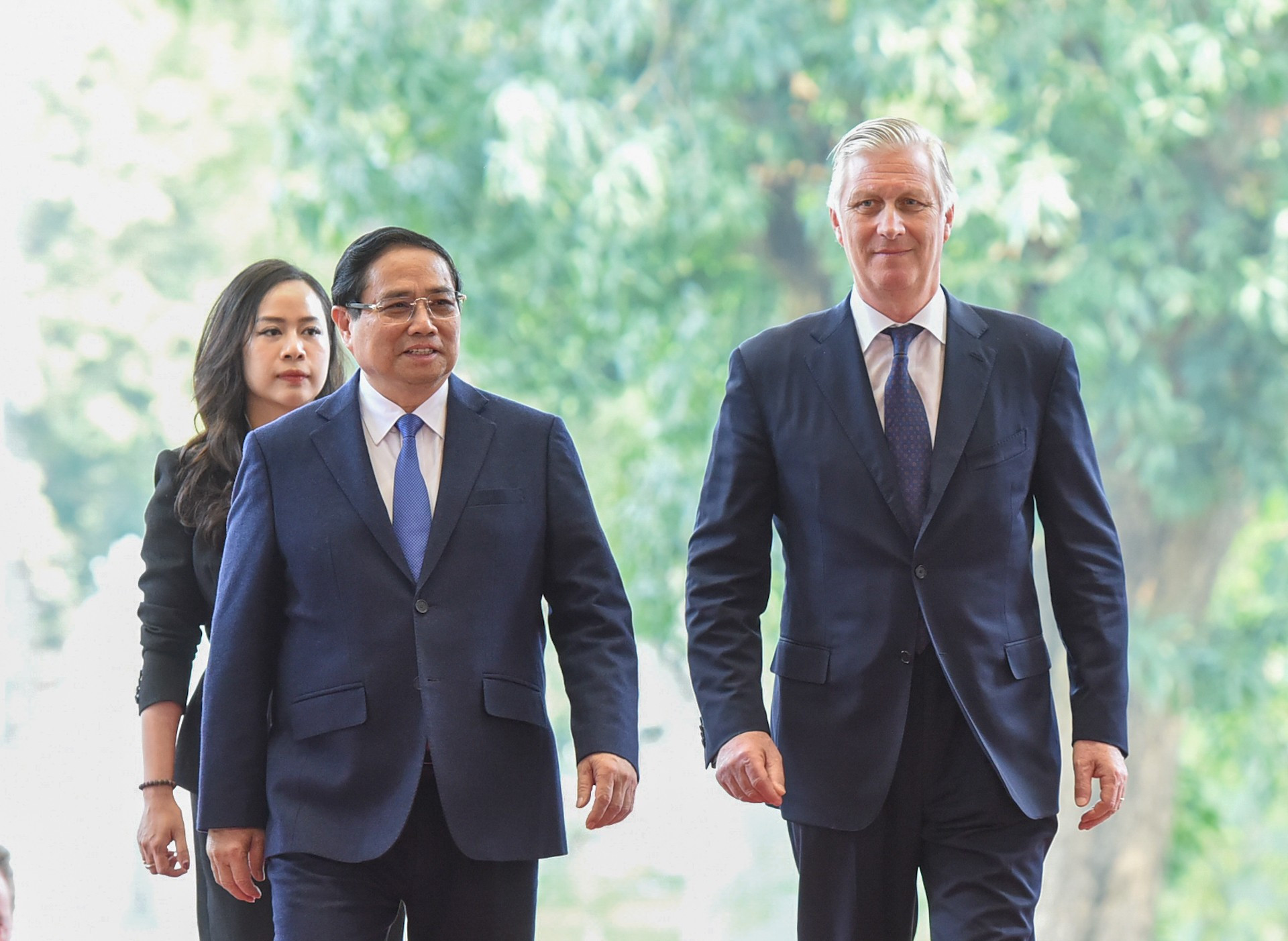 El primer ministro Pham Minh Chinh recibe al rey Felipe de Bélgica.