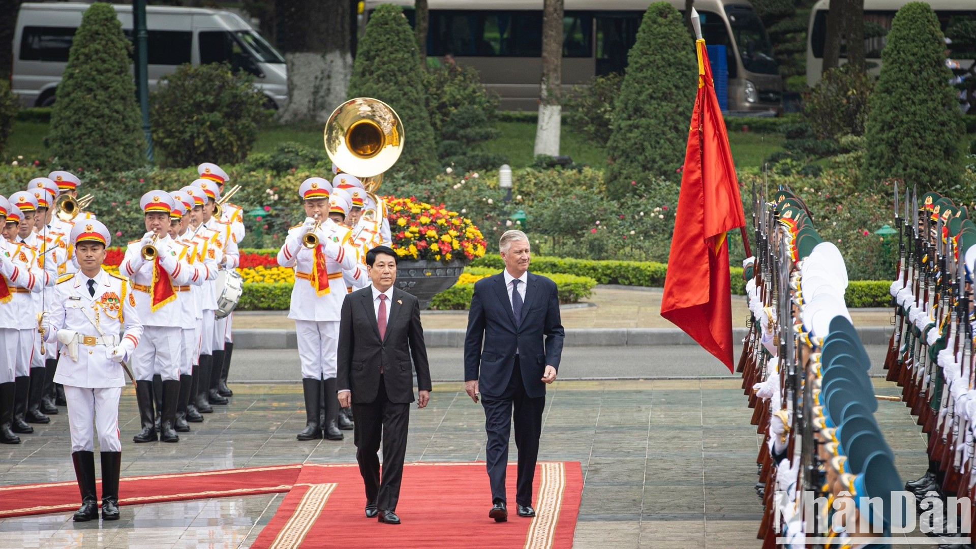 [Foto] Presidente de Vietnam preside ceremonia de bienvenida al rey belga
