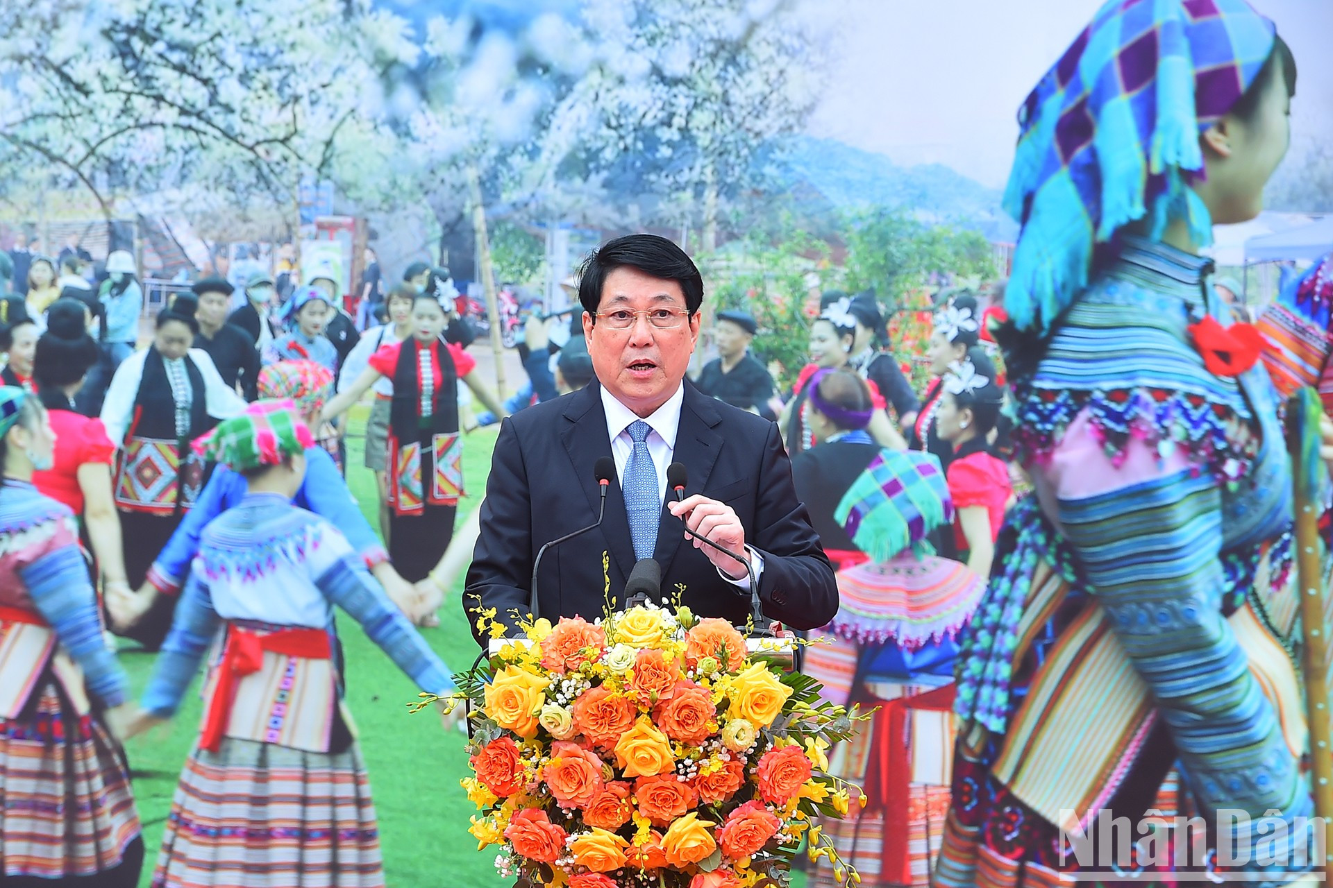 El presidente Luong Cuong habla en la cita.