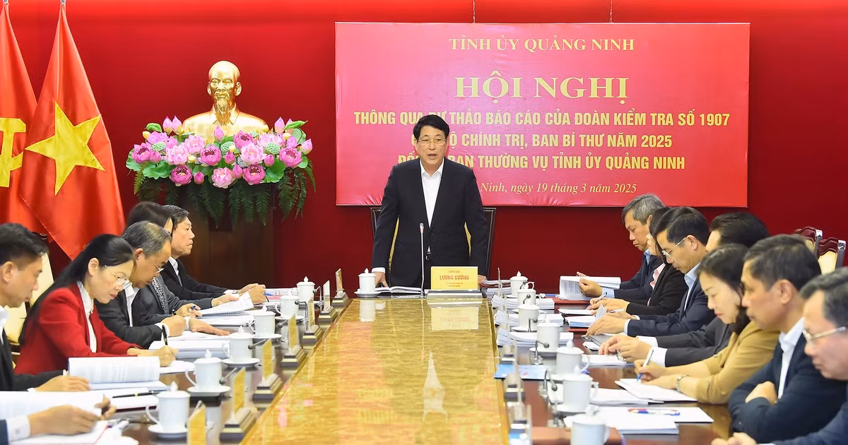 [Foto] Conferencia para aprobar borrador del informe sobre resultados de inspección al Comité partidista de Quang Ninh