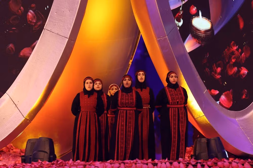 Espectáculo artístico en la cita.