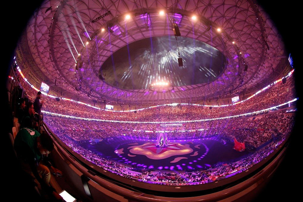 Vista del estadio de Lusail durante la ceremonia inaugural.