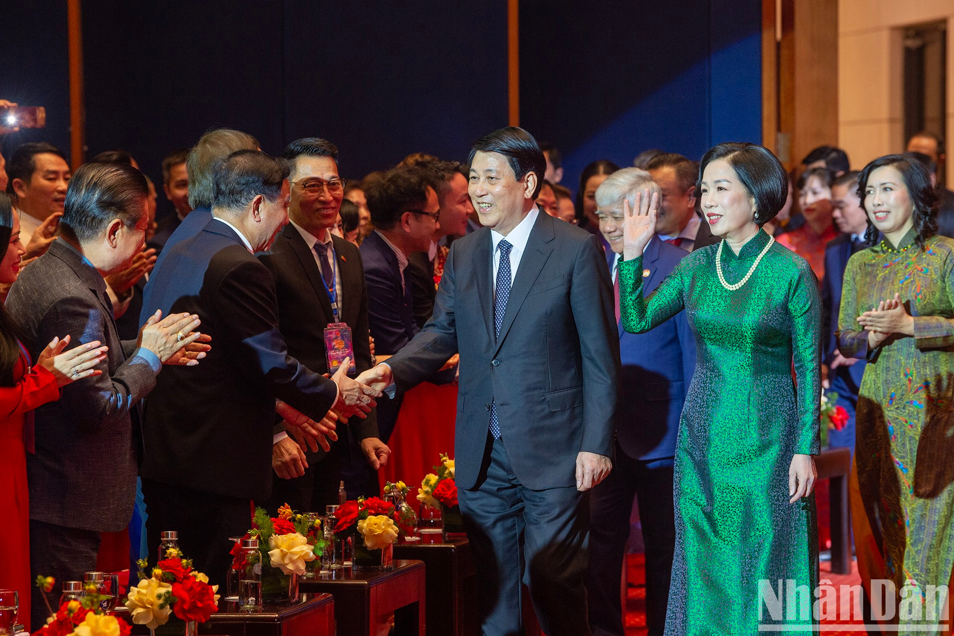 El presidente de Vietnam, Luong Cuong, y su esposa en la cita. El presidente de Vietnam, Luong Cuong, y su esposa en la cita.