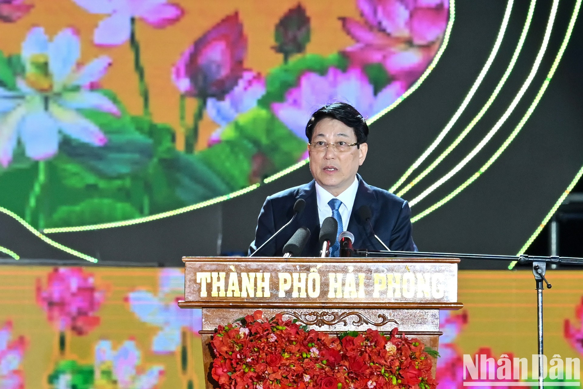 El presidente Luong Cuong interviene en la cita. El presidente Luong Cuong interviene en la cita.