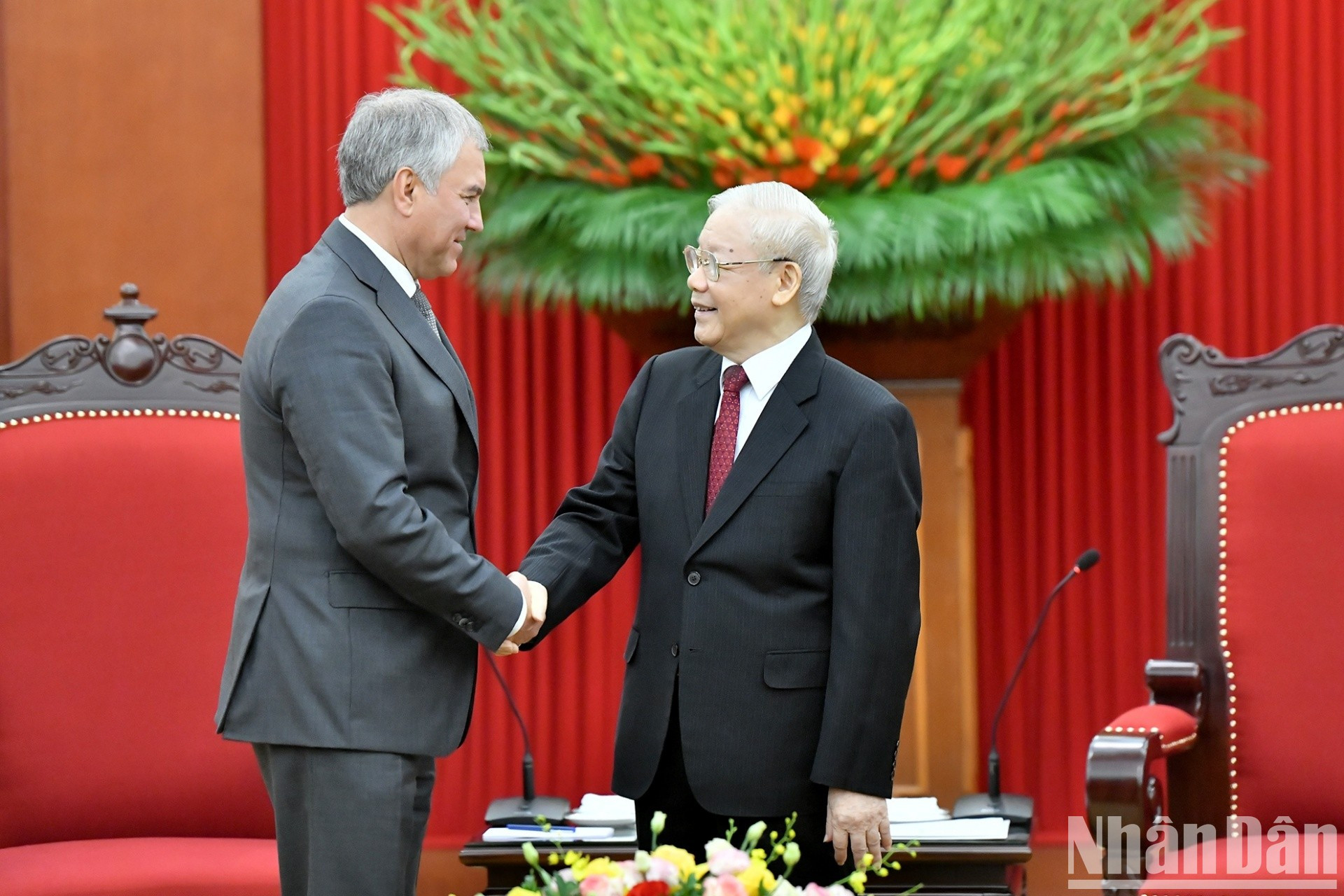 Phu Trong recibe al visitante ruso.