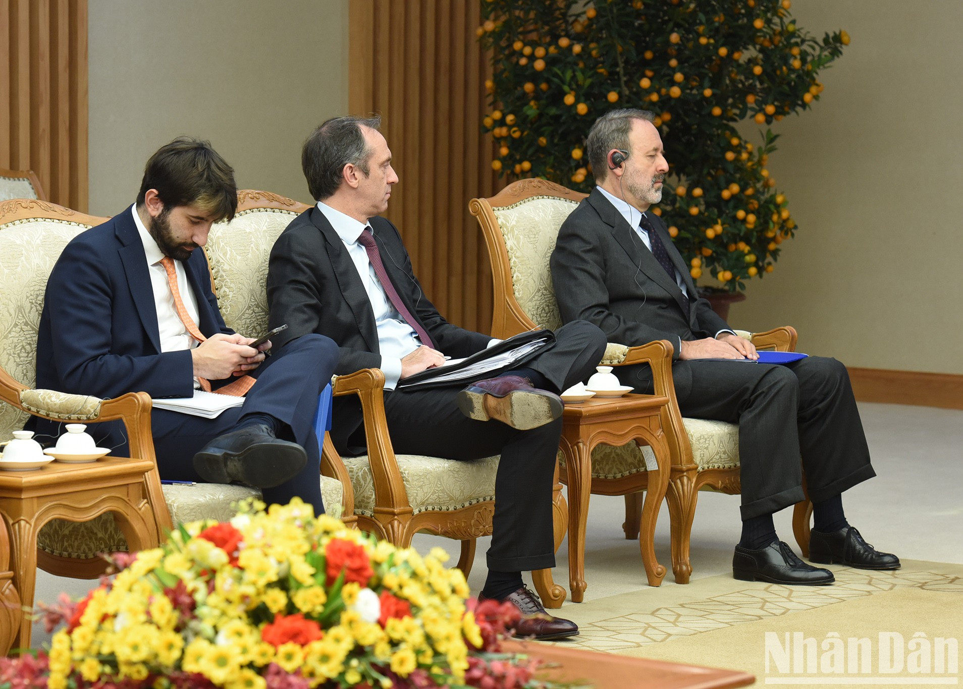 Miembros de la delegación italiana. Miembros de la delegación italiana.