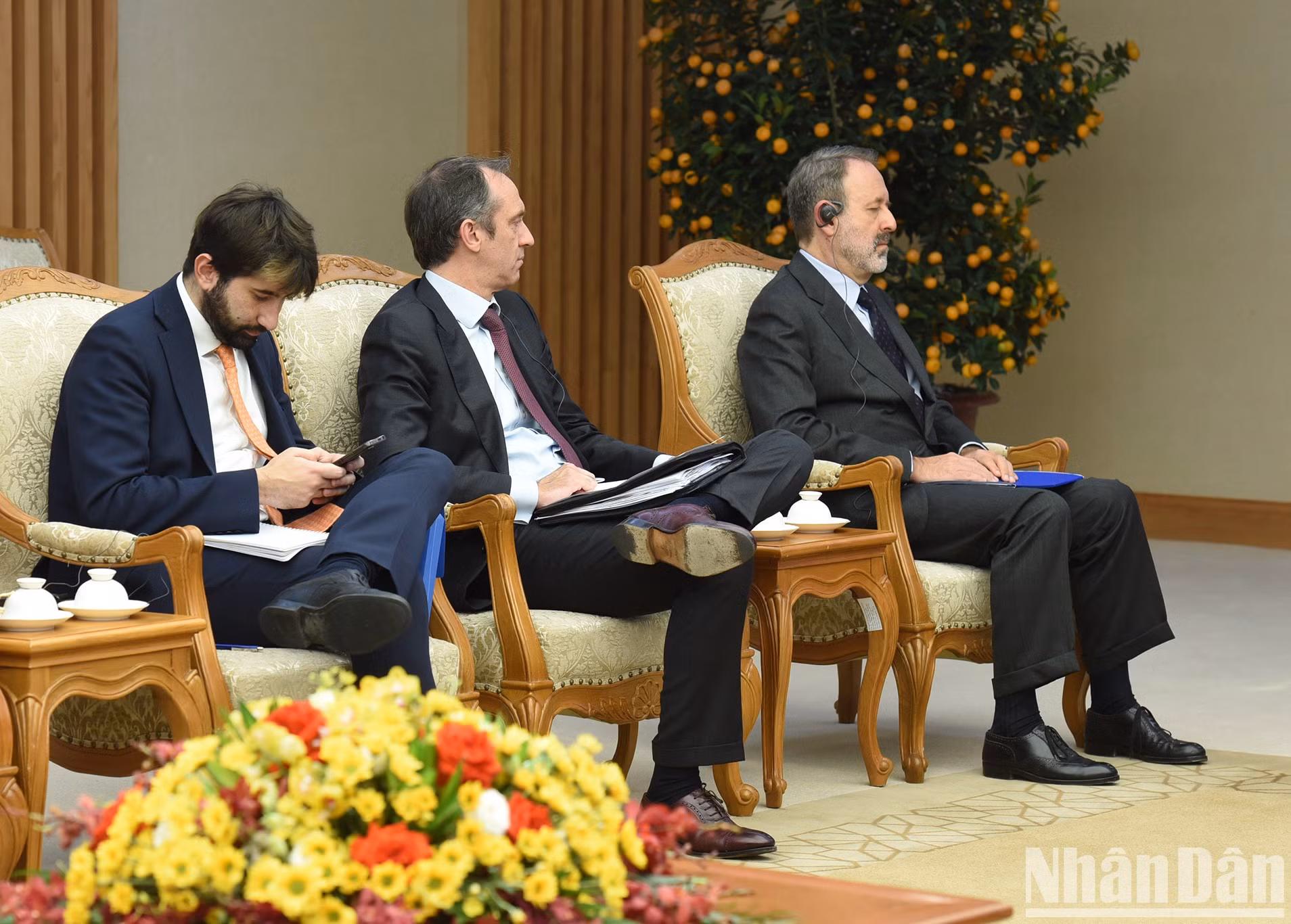 Miembros de la delegación italiana. Miembros de la delegación italiana.