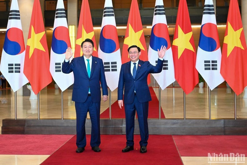 Ambos dirigentes en el evento.