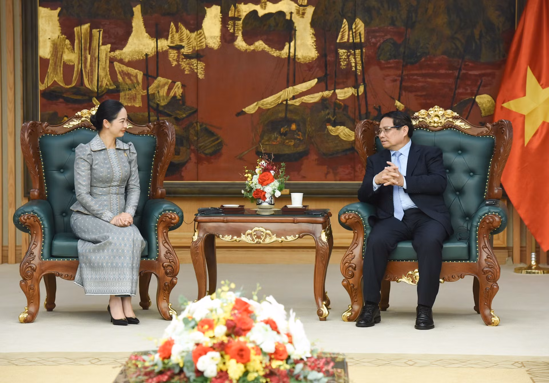 [Foto] Premier vietnamita recibe a ministra de Comercio de Camboya
