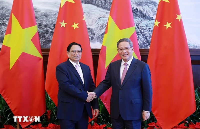 El primer ministro de Vietnam, Pham Minh Chinh, y su par chino, Li Qiang. El primer ministro de Vietnam, Pham Minh Chinh, y su par chino, Li Qiang.