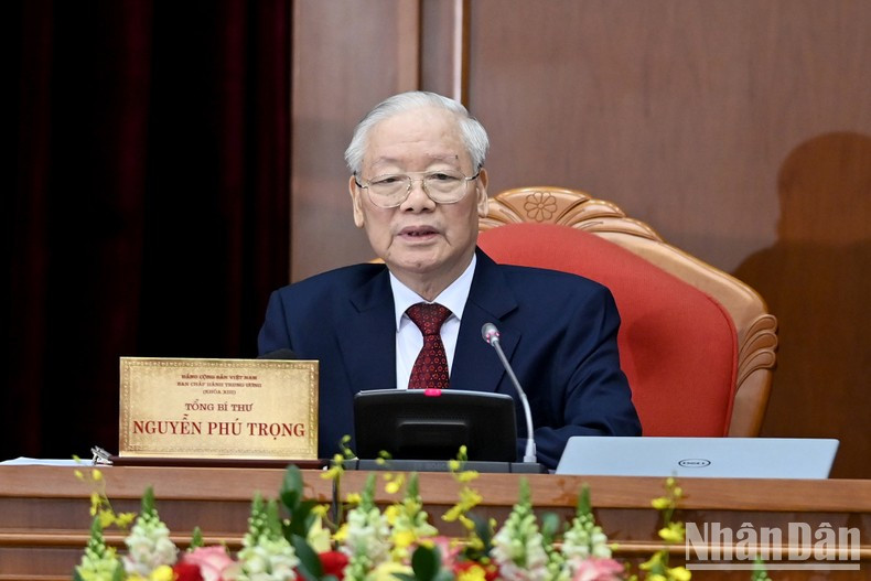 El secretario general del PCV, Nguyen Phu Trong, pronuncia el discurso inaugural de la cita El secretario general del PCV, Nguyen Phu Trong, pronuncia el discurso inaugural de la cita