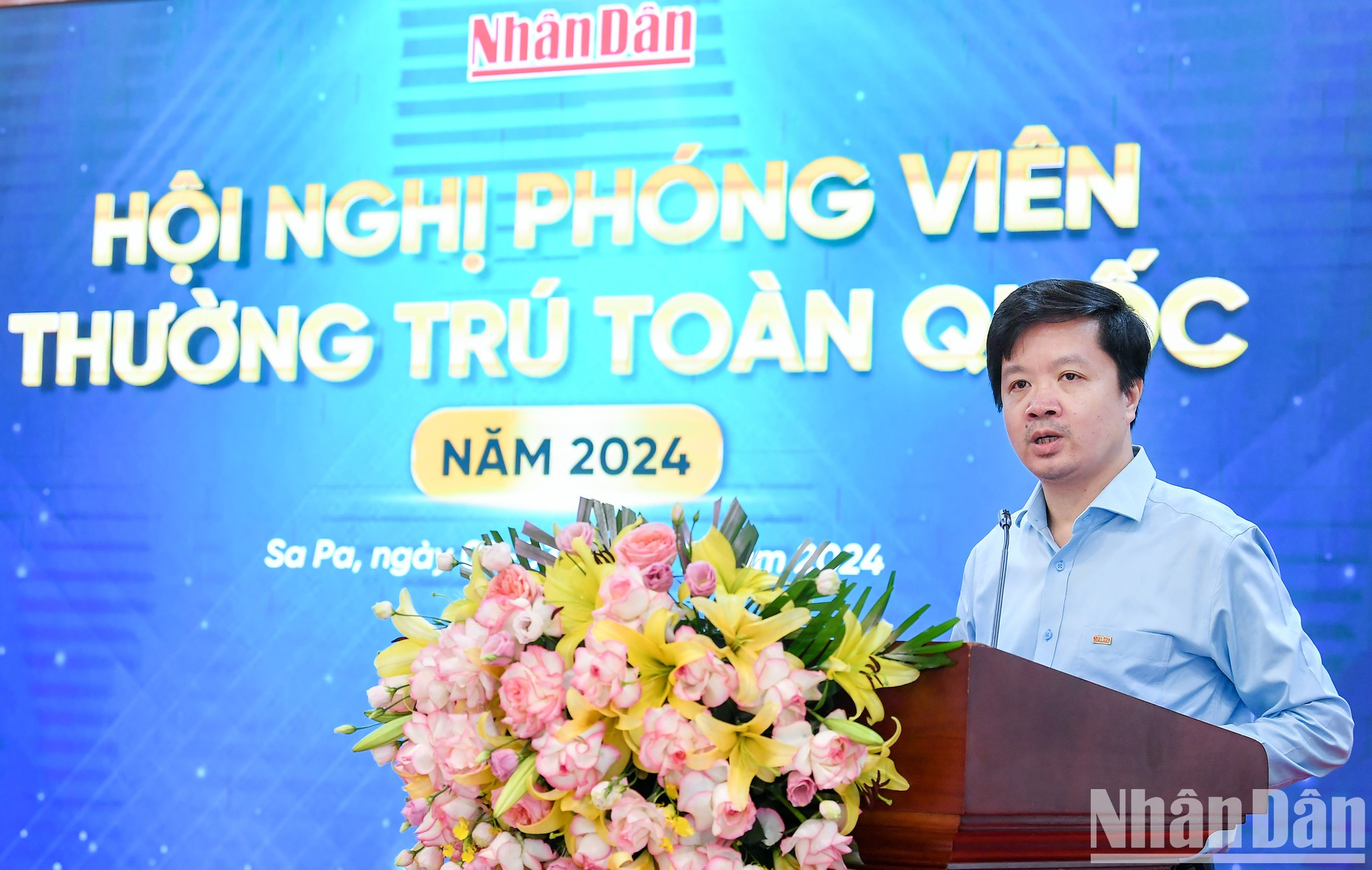 Habla Ta Quang Dung, jefe del Departamento de Gestión de Corresponsales del periódico Nhan Dan. Habla Ta Quang Dung, jefe del Departamento de Gestión de Corresponsales del periódico Nhan Dan.