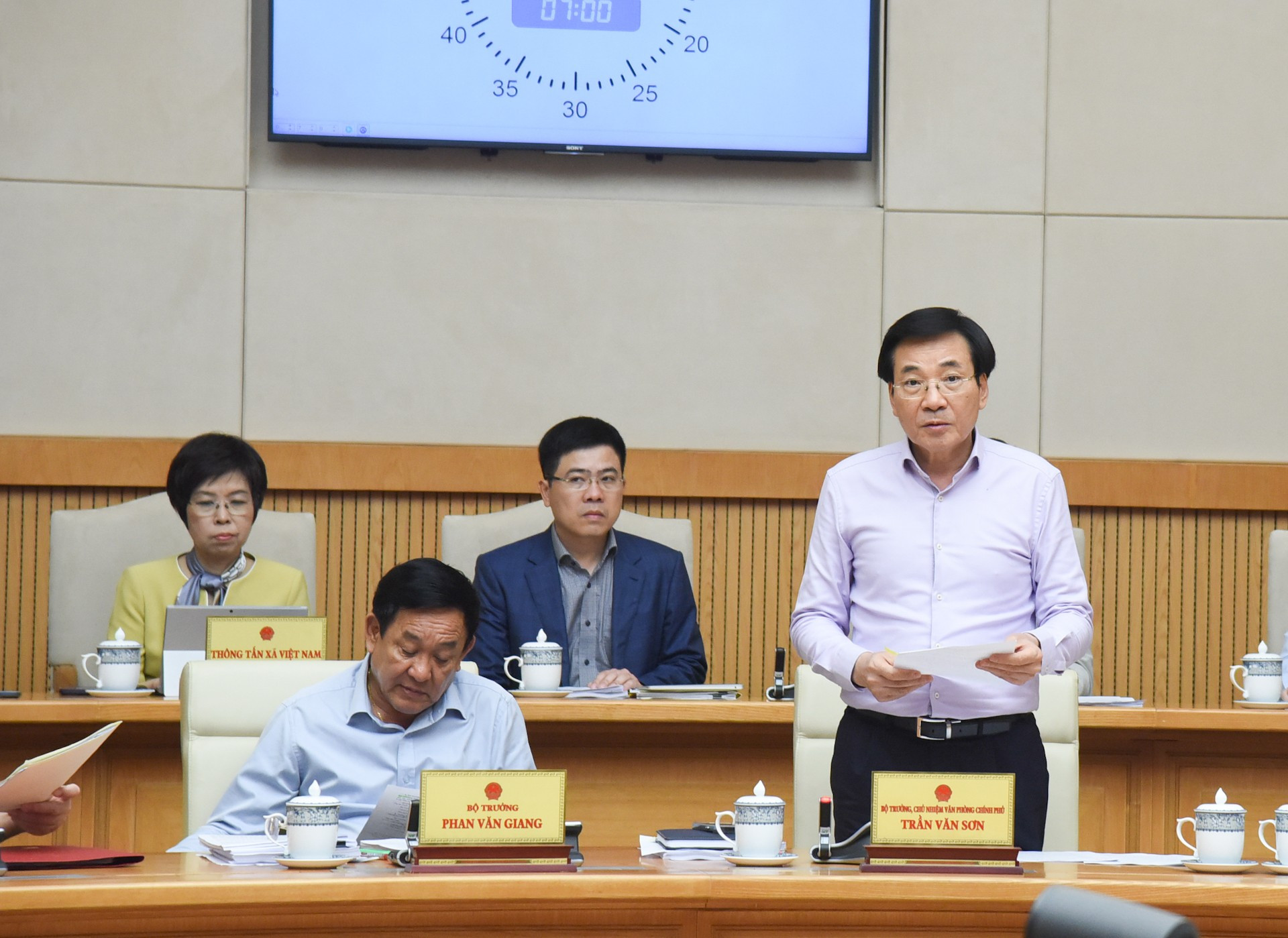 El ministro y jefe de la Oficina Gubernamental, Tran Van Son, en el evento.