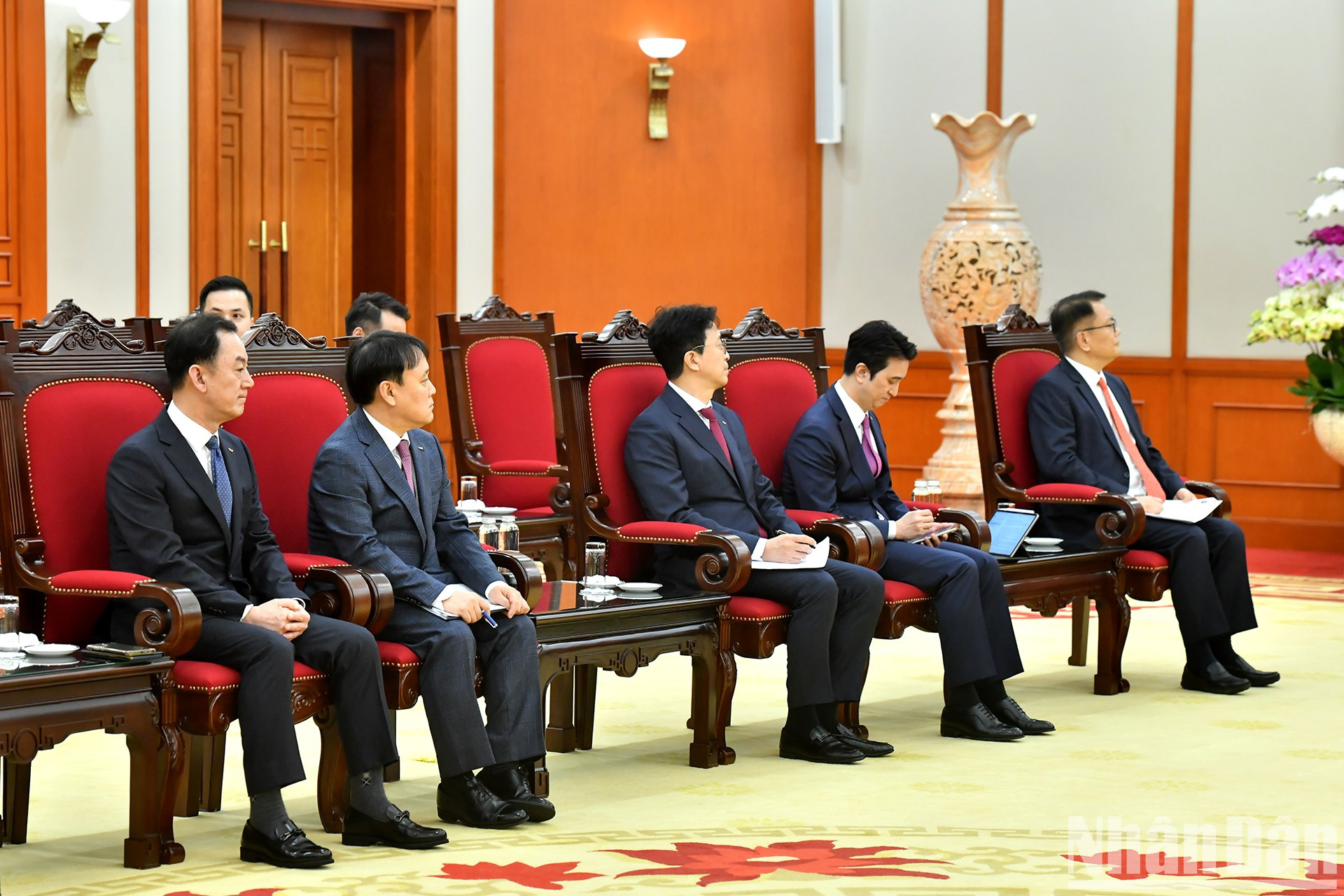 La delegación surcoreana.