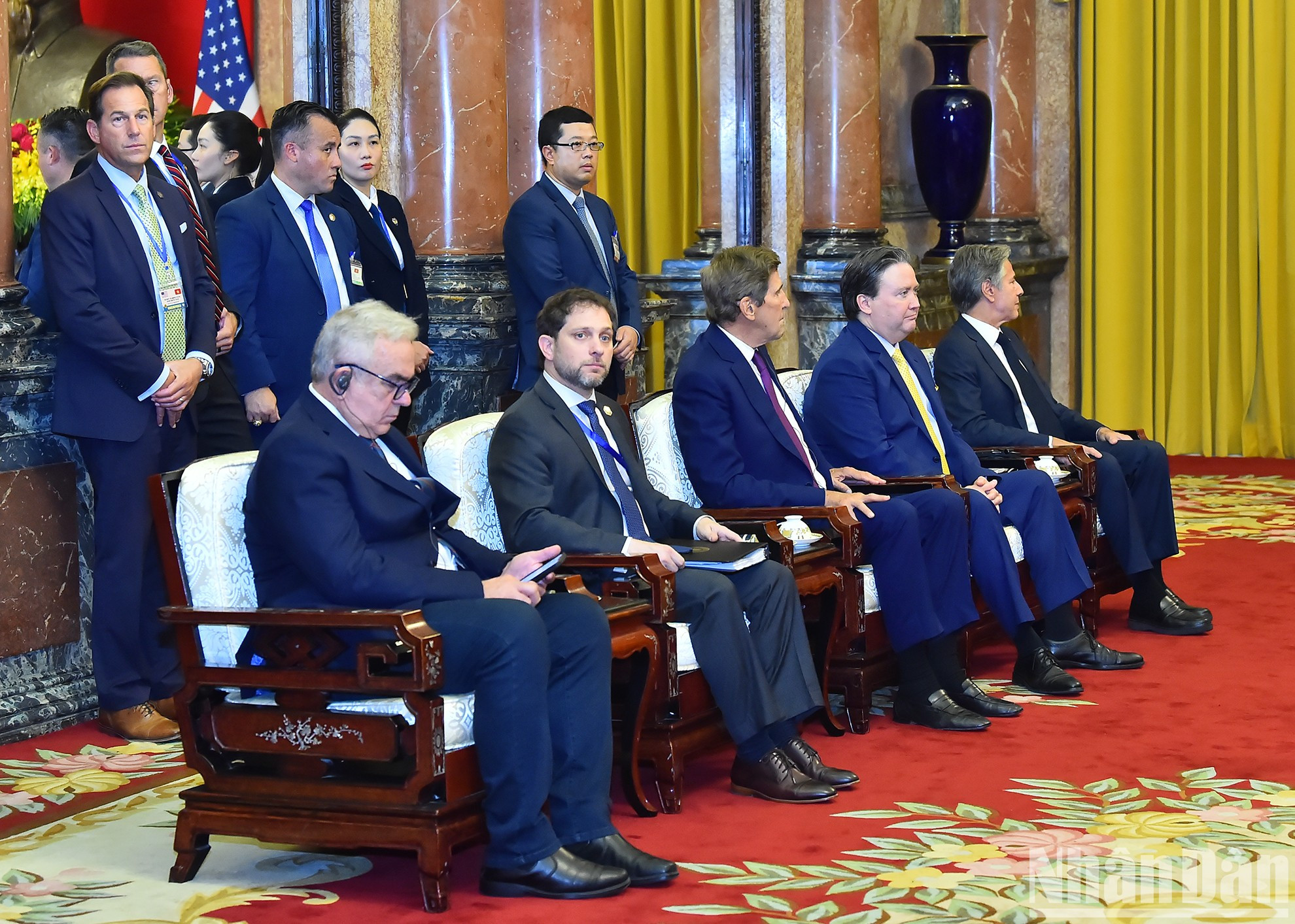 Miembros de la delegación de alto rango de Estados Unidos. Miembros de la delegación de alto rango de Estados Unidos.