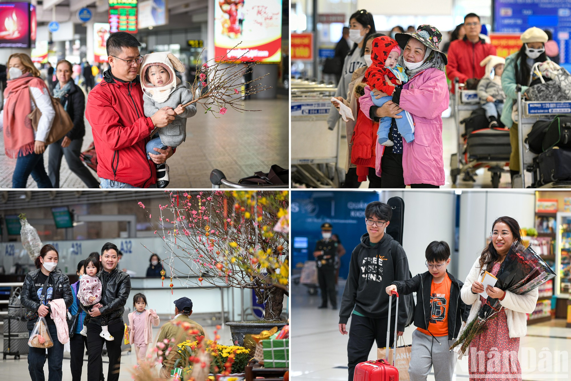 Imágenes de familias felices por regresar a su tierra natal para celebrar el Tet. Imágenes de familias felices por regresar a su tierra natal para celebrar el Tet.