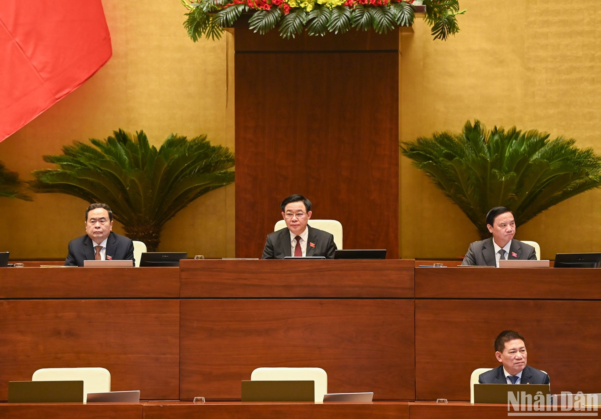 El presidente y los vicetitulares de la Asamblea Nacional en el evento. El presidente y los vicetitulares de la Asamblea Nacional en el evento.