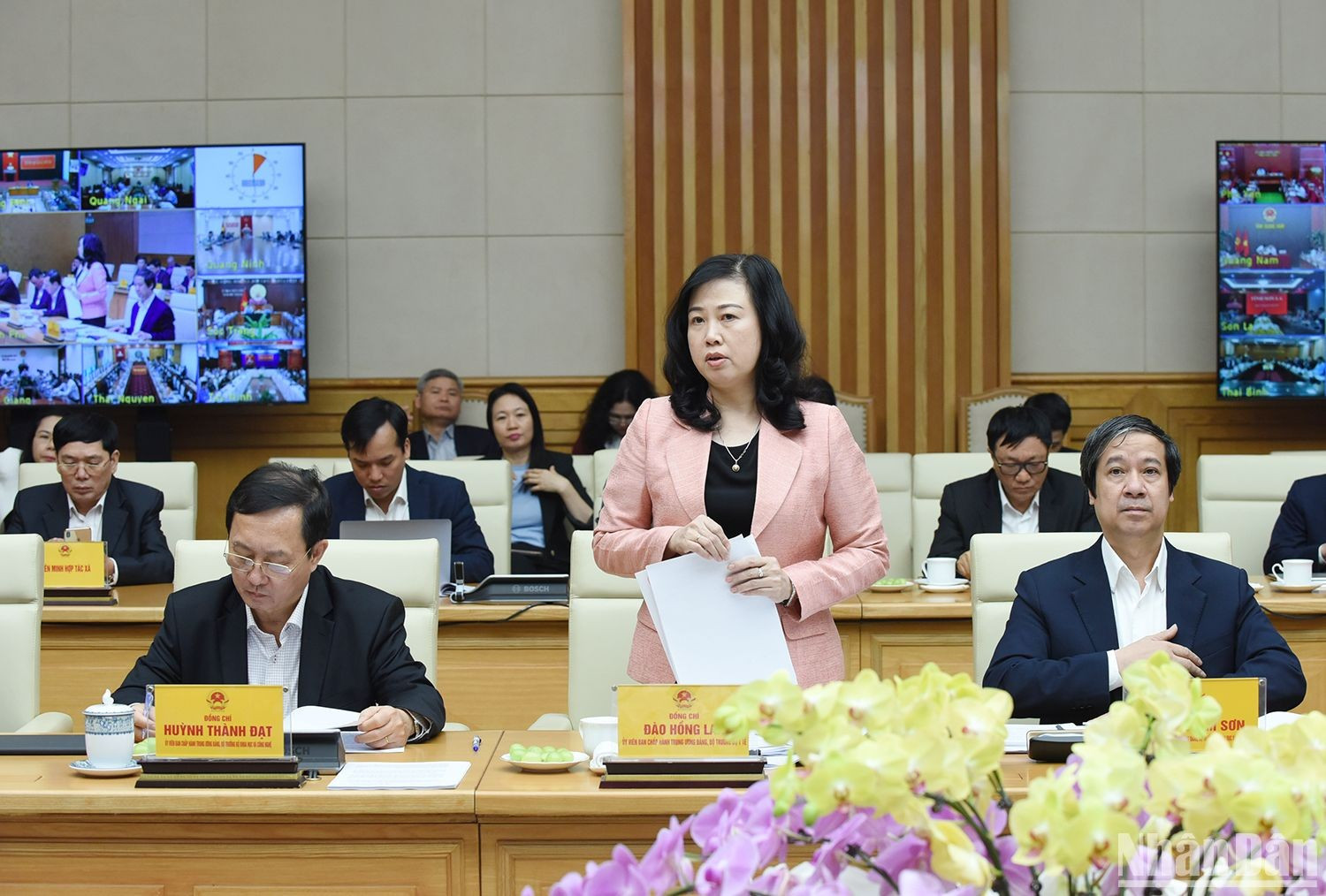 La ministra de Salud Pública, Dao Hong Lan, interviene en el evento.