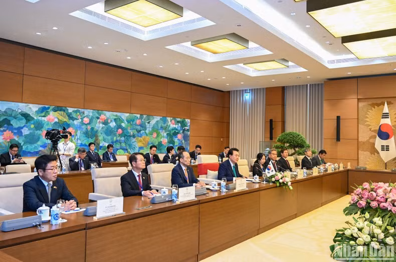 La delegación surcoreana.