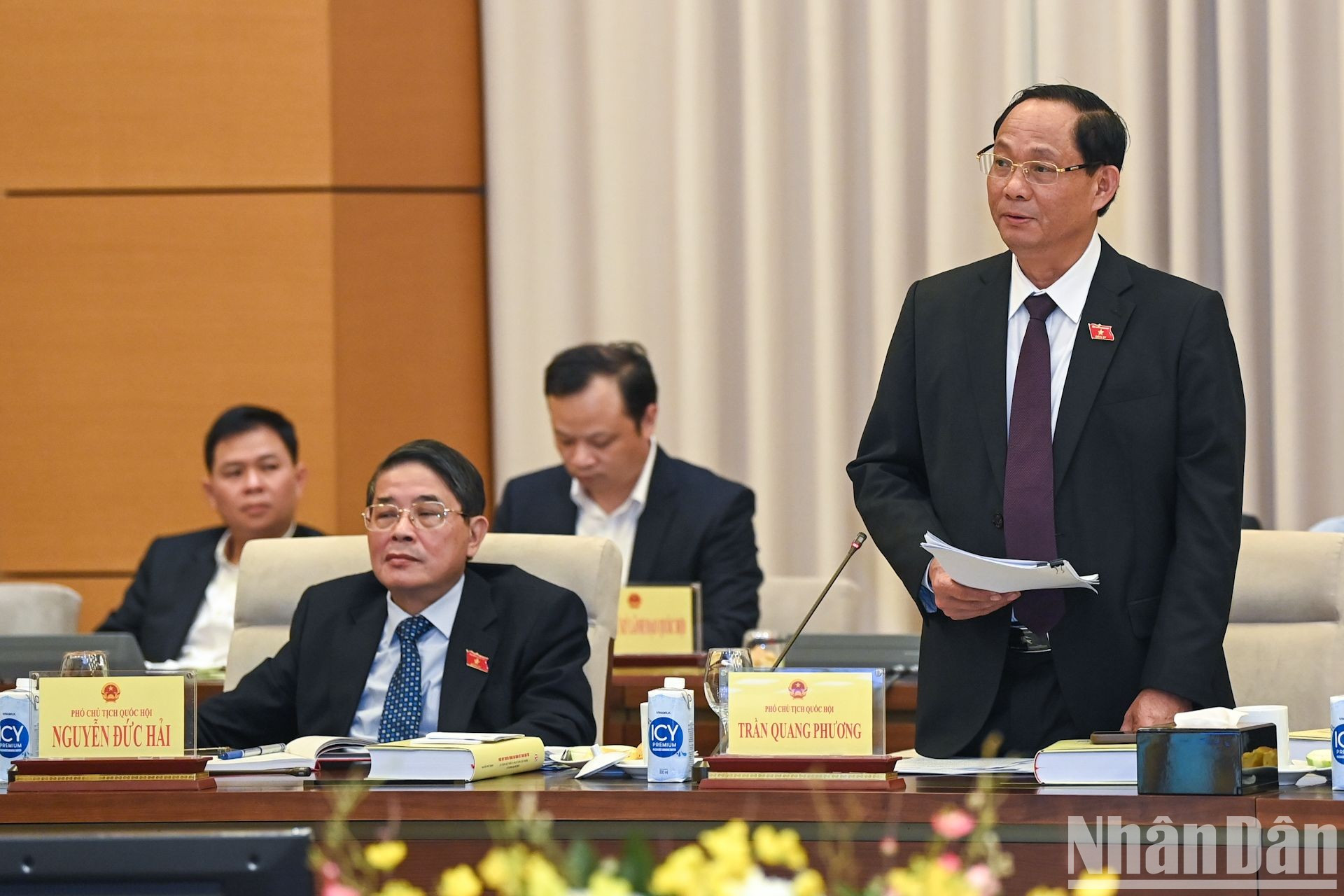 Habla Tran Quang Phuong, vicepresidente de la Asamblea Nacional.