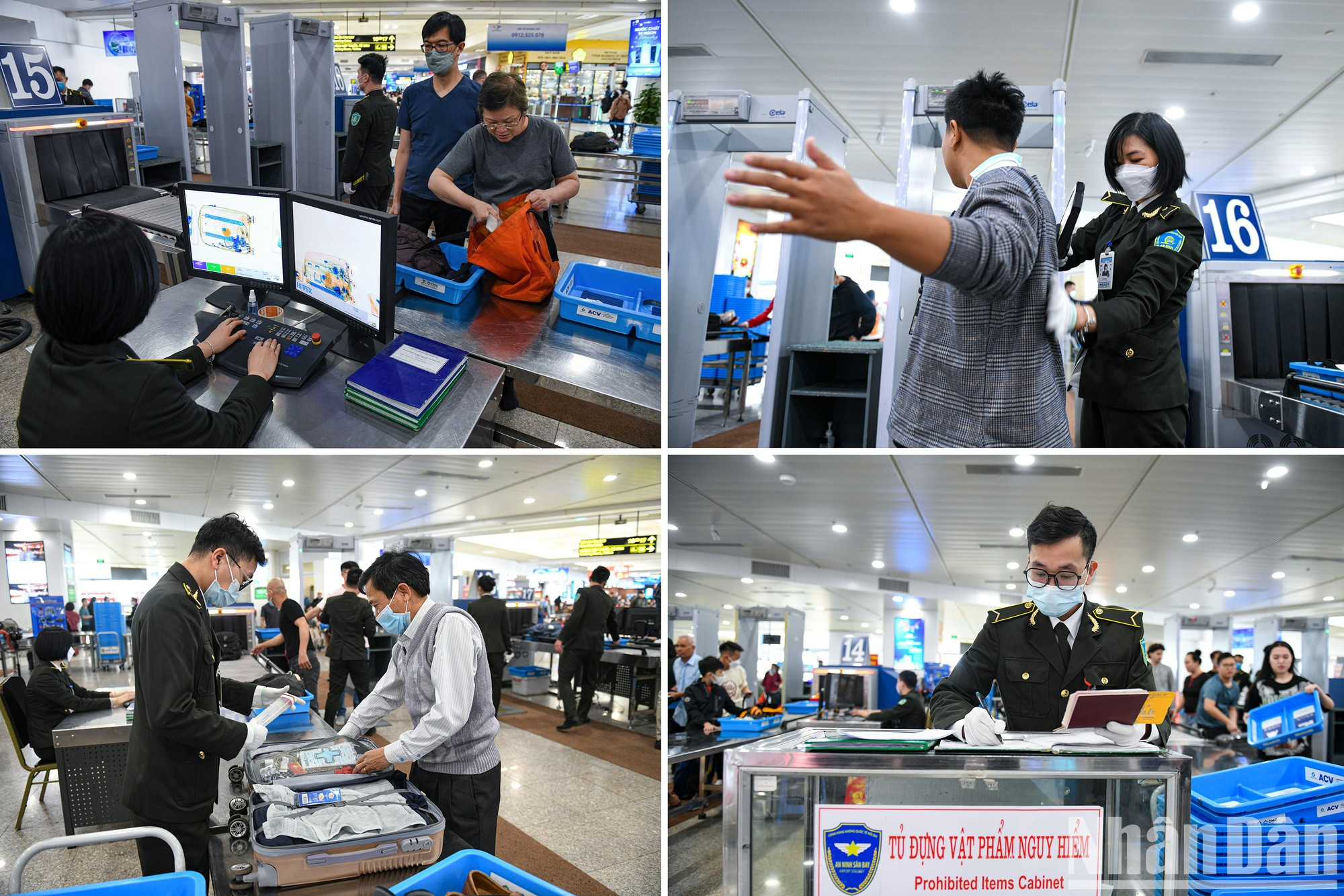 Control de seguridad al pasar por la puerta de detección en el aeropuerto de Noi Bai. Control de seguridad al pasar por la puerta de detección en el aeropuerto de Noi Bai.
