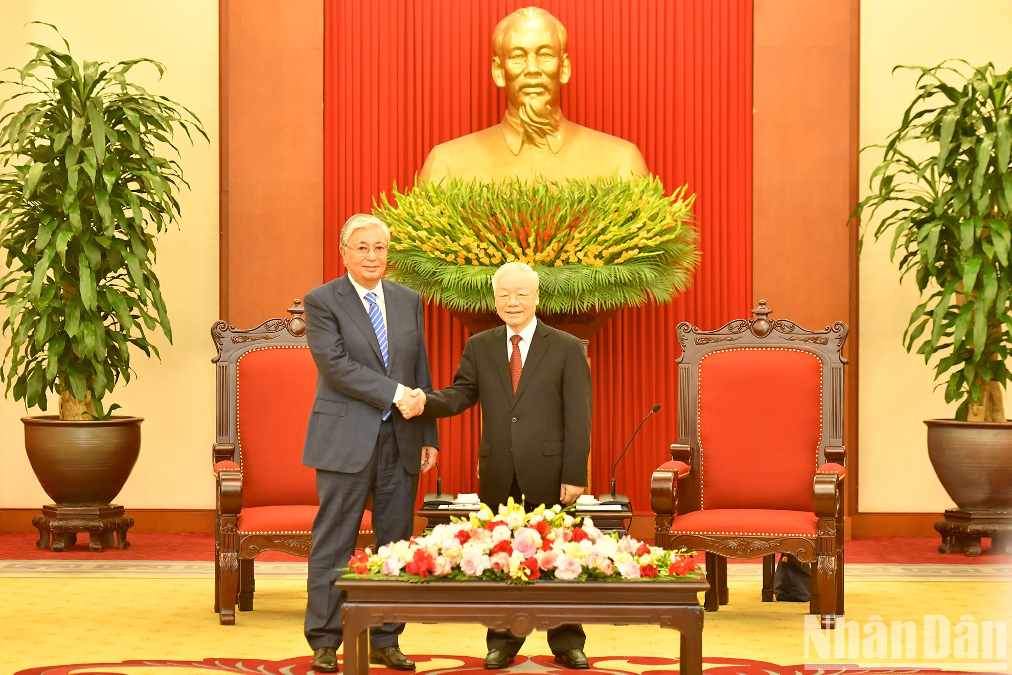 Ambos dirigentes en el evento.