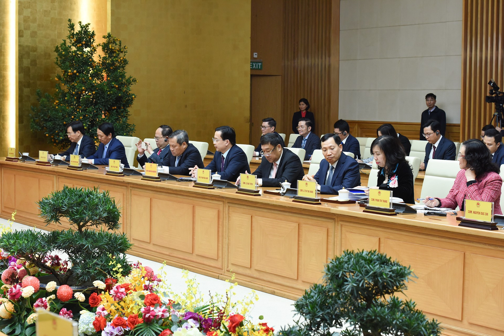 Asistentes vietnamitas al encuentro.