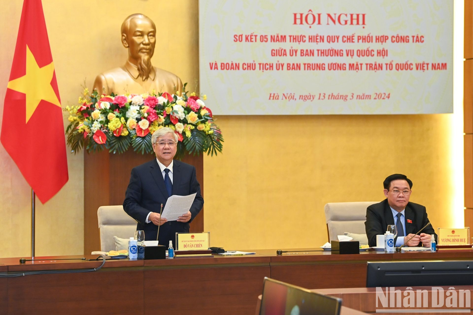 Interviene Do Van Chien, presidente del Comité Central del Frente de la Patria de Vietnam.