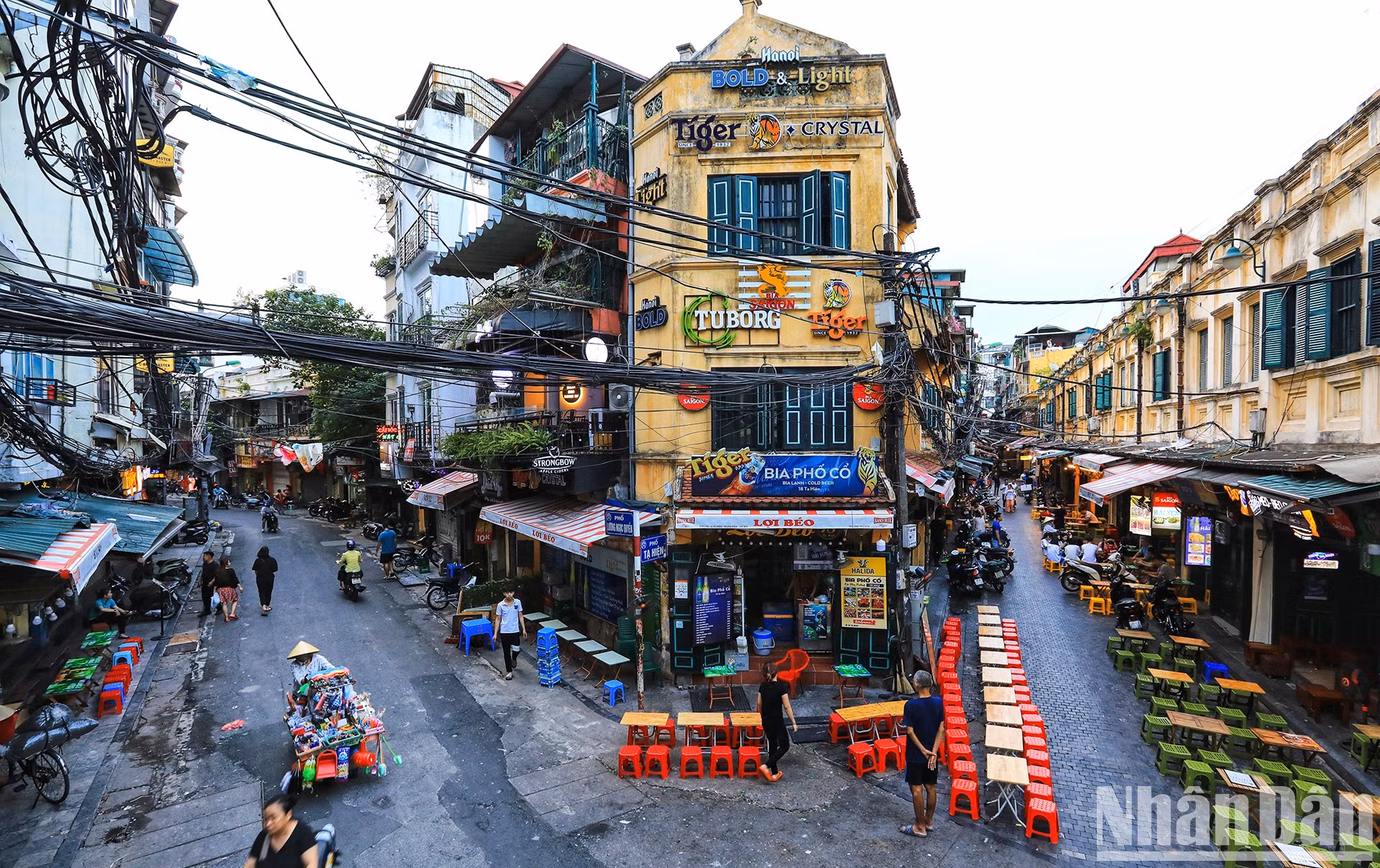Casco antiguo de Hanói a través del lente de una cámara cenital
