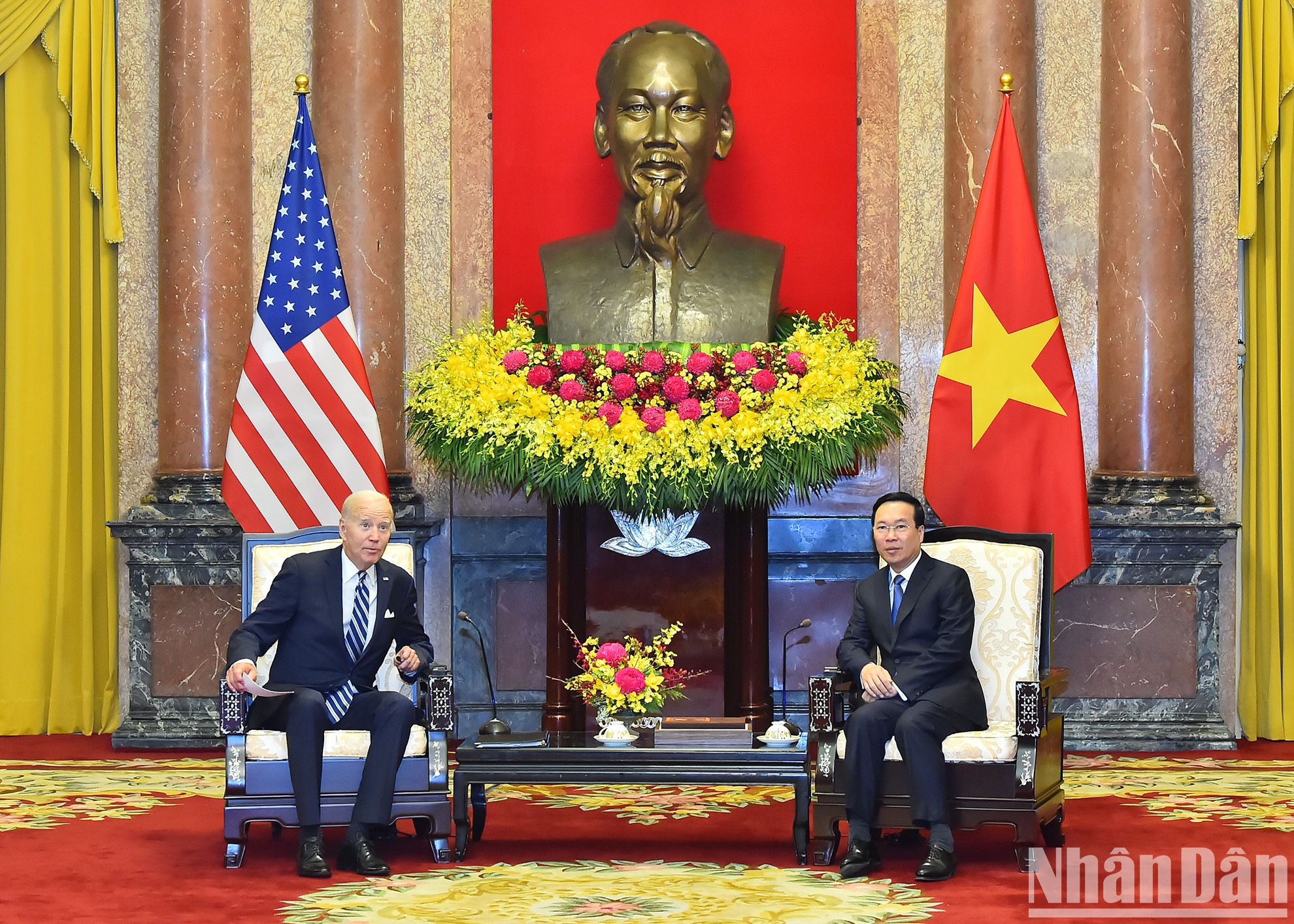 Ambos dirigentes en la reunión. Ambos dirigentes en la reunión.